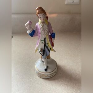 Vintage Occupied Japan porcelain Figurine Man in 18th century clothing